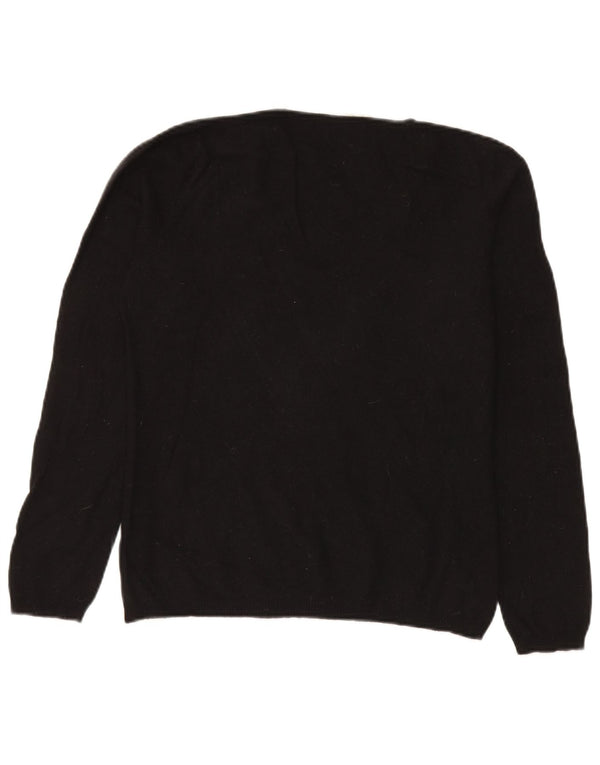 Refrigiwear Womens V-Neck Jumper Sweater UK 14 Medium Black Polyamide