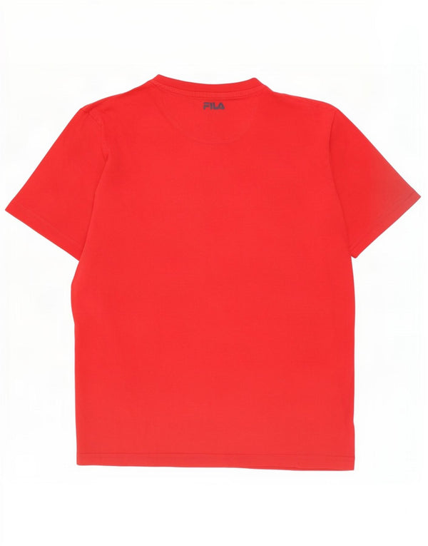 T-shirt grafica da uomo Fila Top in cotone rosso medio