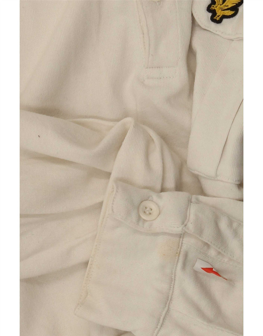Polo regolare da uomo a maniche lunghe Lyle & Scott in cotone bianco sporco medio