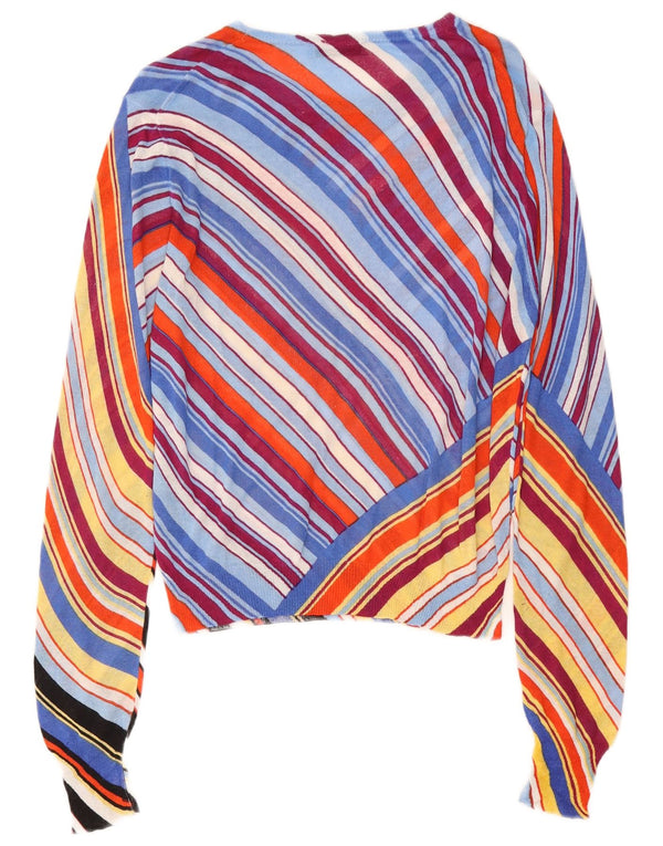 Maglione Zara da donna con scollo a barchetta UK 12 a righe multicolori medie