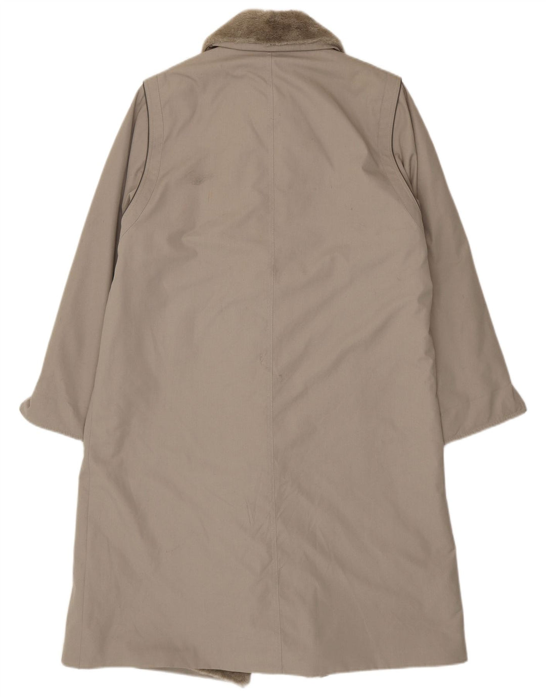 Cappotto Sherpa da donna vintage UK 16 grande poliestere grigio