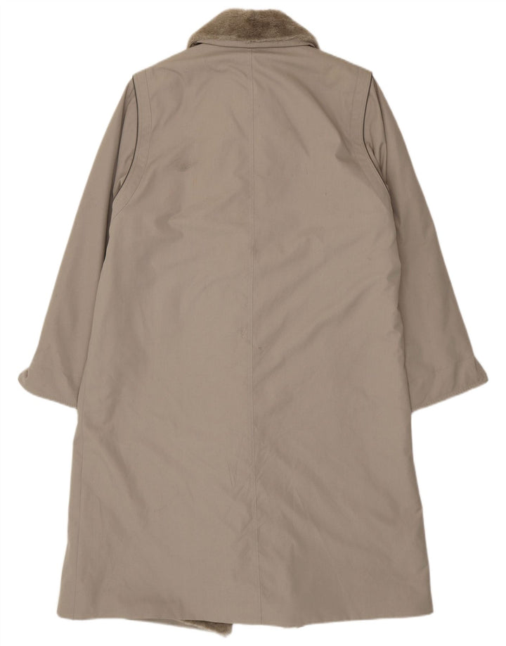 Cappotto Sherpa da donna vintage UK 16 grande poliestere grigio