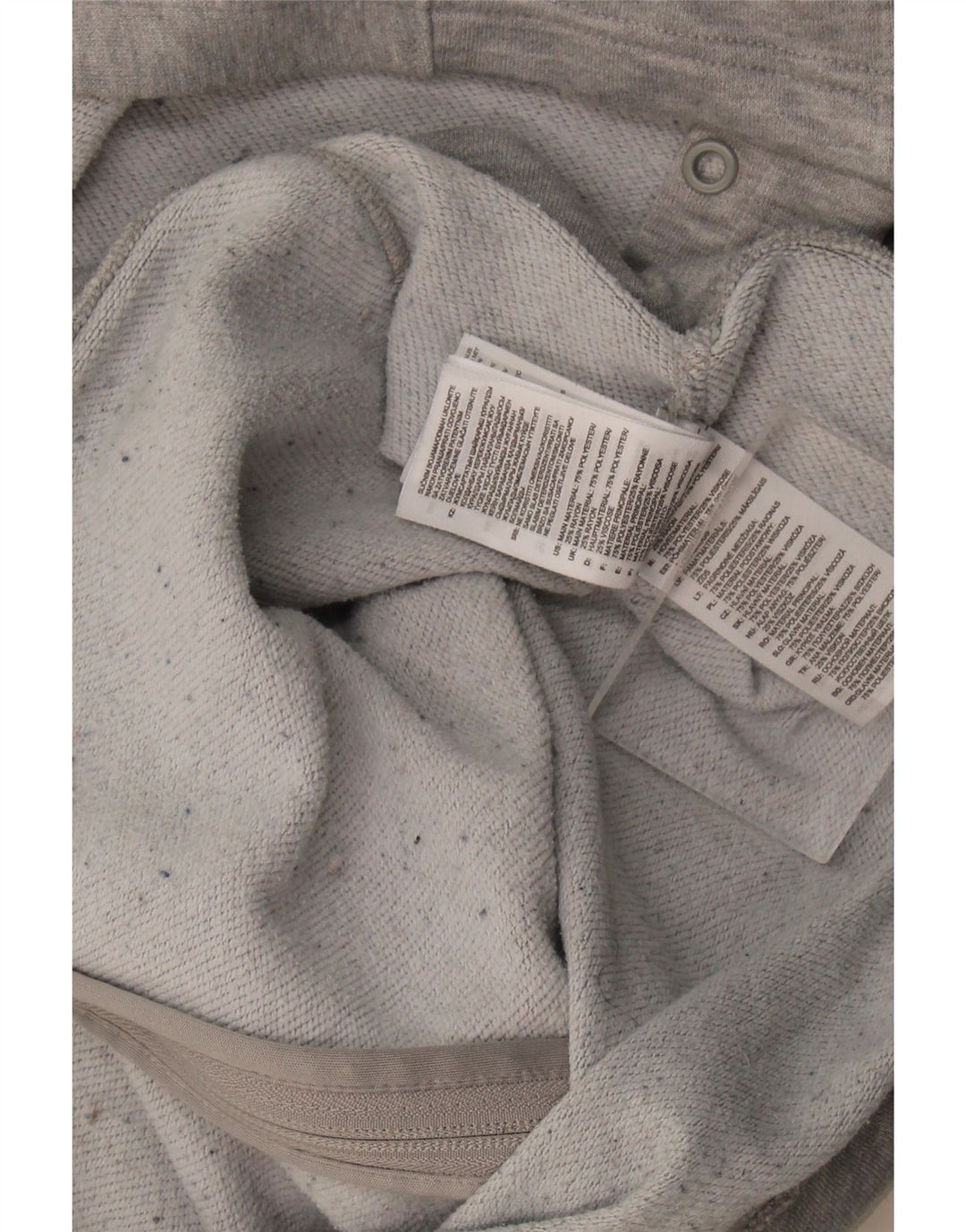 Felpa con cappuccio e zip Adidas da uomo XL in poliestere grigio