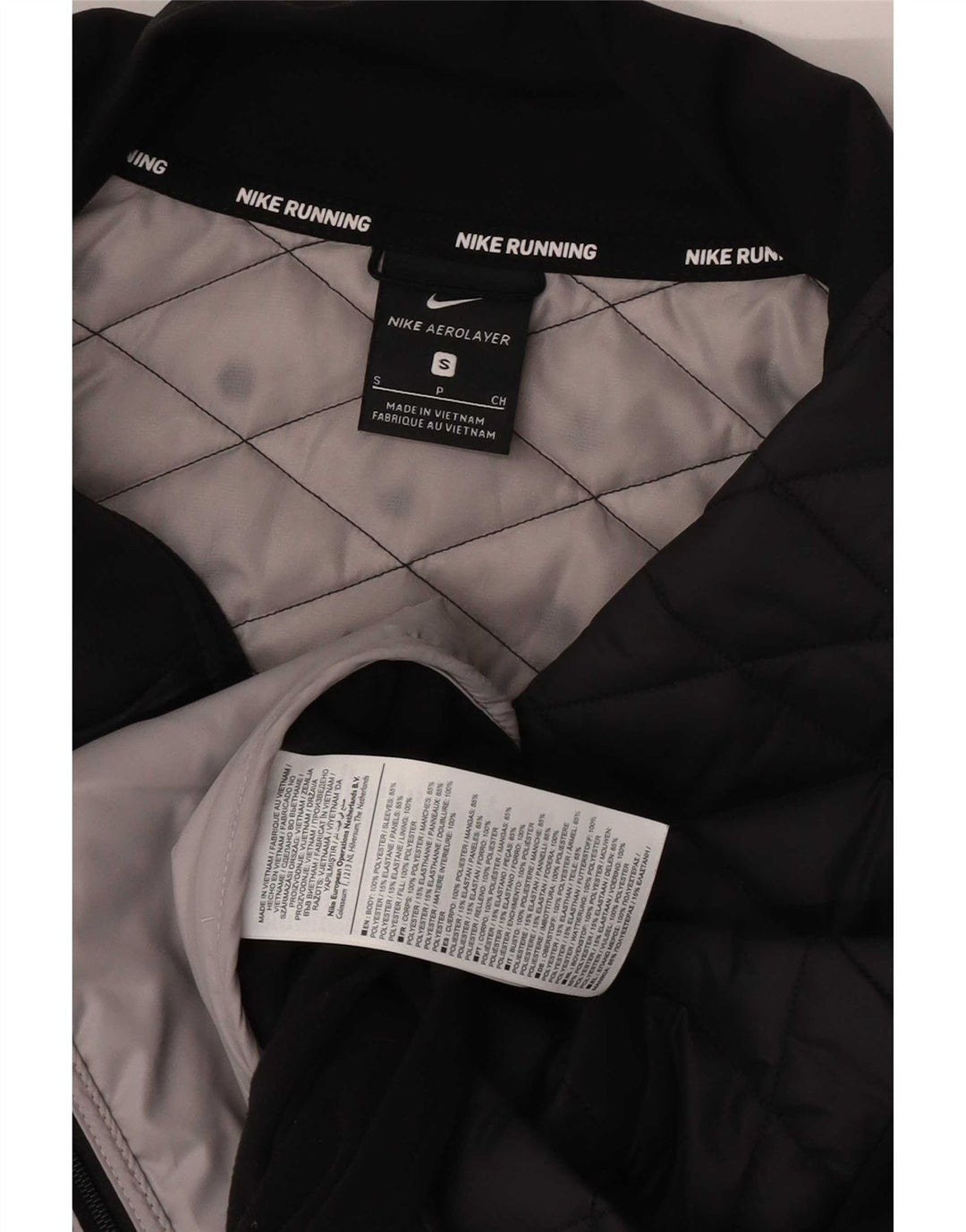 Giacca da ginnastica imbottita da corsa Nike da donna UK 10 piccola in poliestere nero