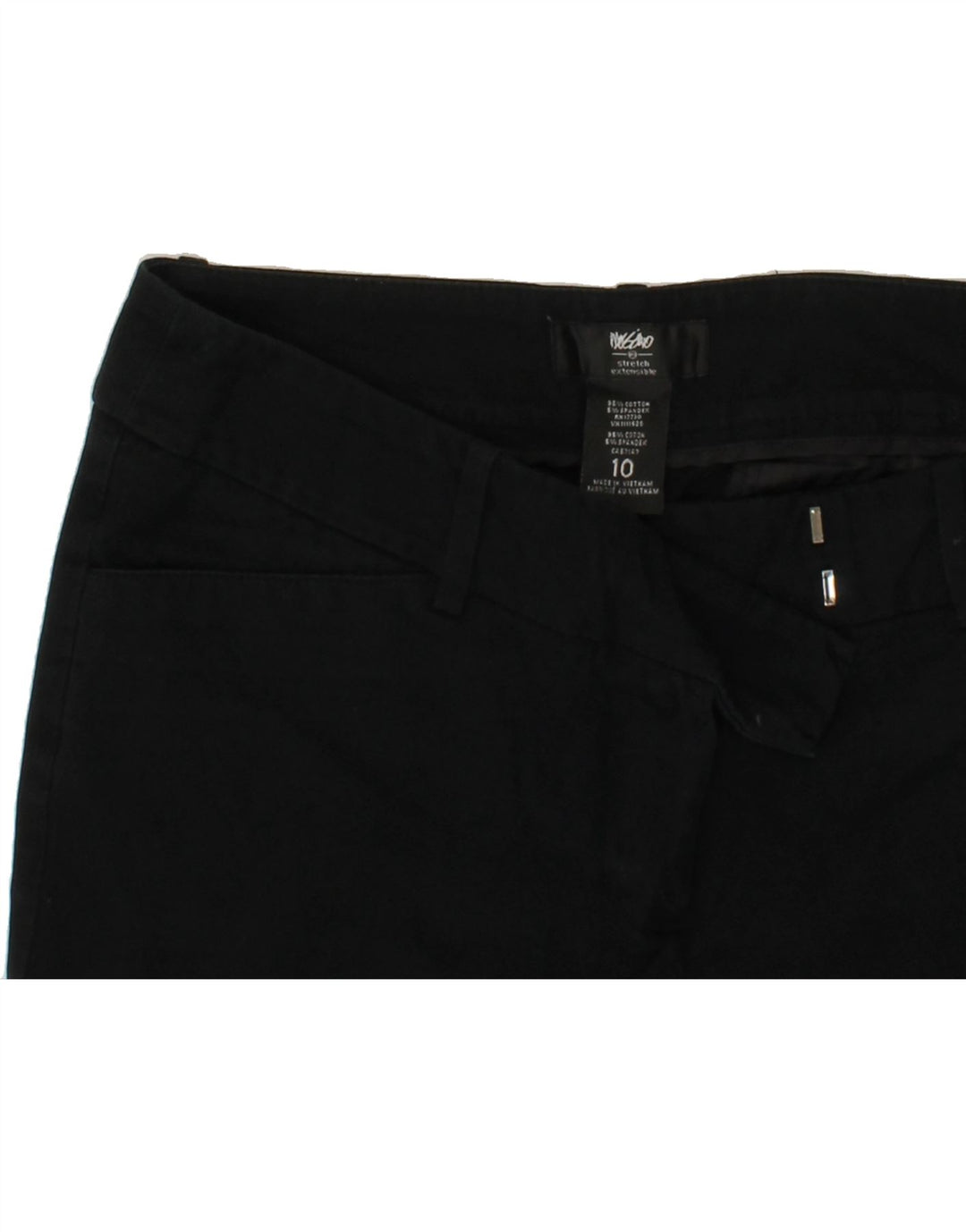 MOSSIMO Womens Stretch Slim Cropped Trousers US 10 Large W32 L26 Black Vintage Mossimo and Second-Hand Mossimo from Messina Hembry 