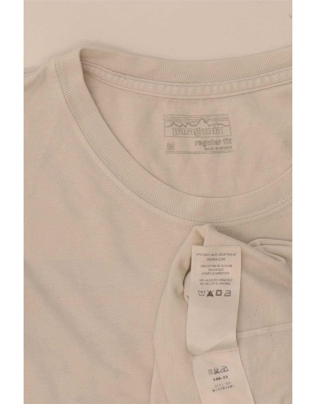 Patagonia T-shirt grafica da uomo con vestibilità regolare e top in cotone bianco medio