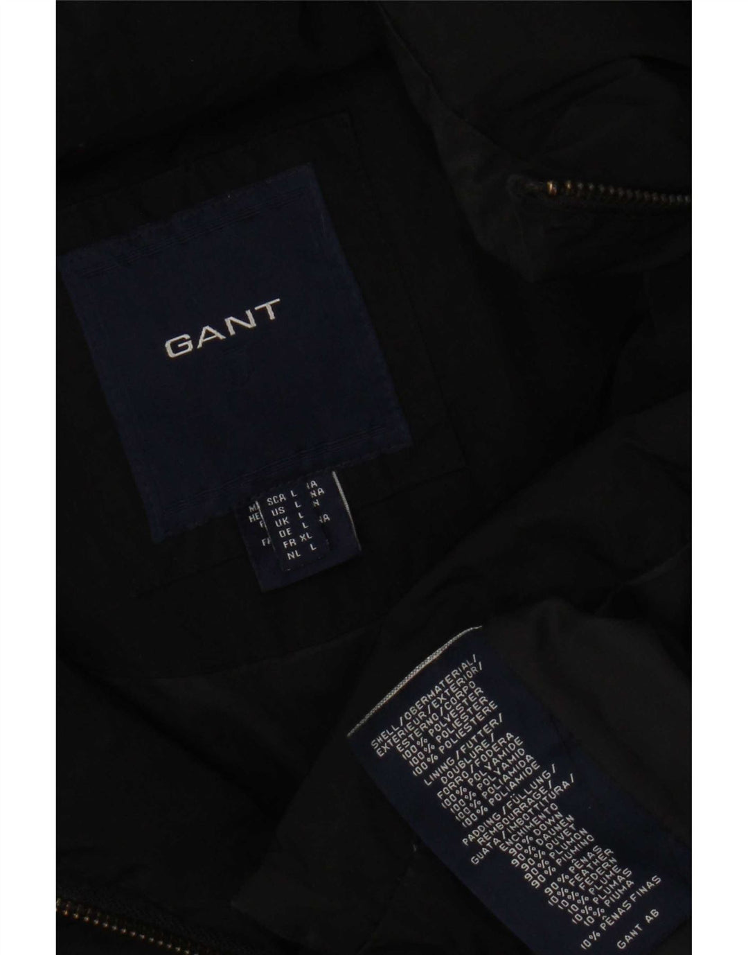 Cappotto imbottito con cappuccio da donna Gant UK 16 grande poliestere nero