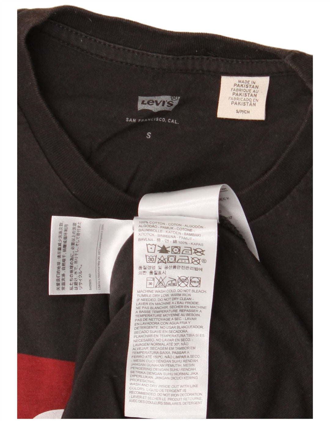 T-shirt grafica da uomo LEVI'S Top piccola in cotone nero