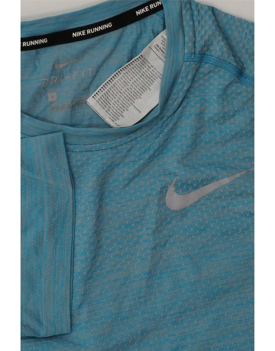 T-shirt Nike Dri Fit da uomo, piccola, in nylon gessato blu