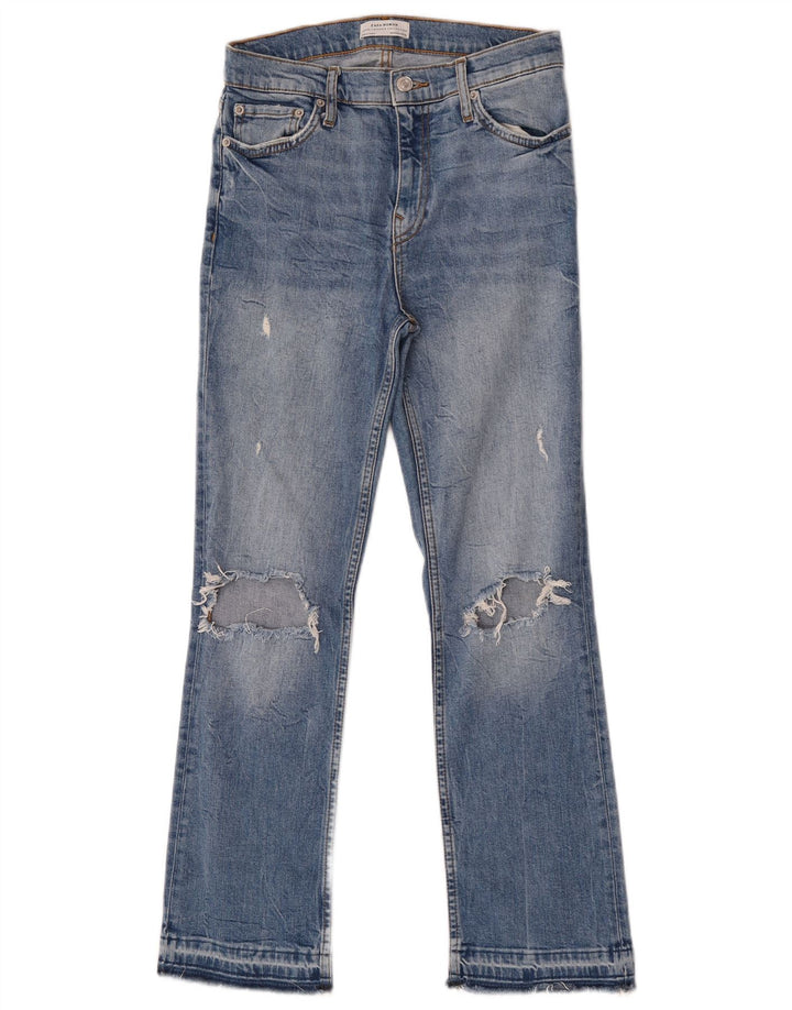 Jeans Bootcut invecchiati da donna Zara EU 36 XS W26 L27 Blu