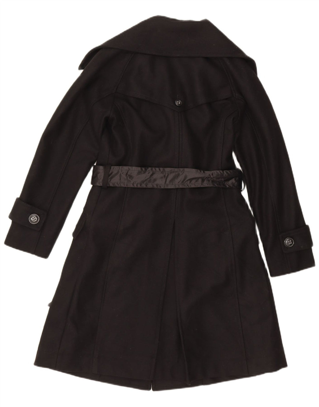 GAUDI Womens Trench Coat IT 46 Large Black Wool