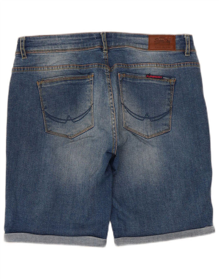 Pantaloncini di jeans skinny bermuda da donna Superdry W32 cotone blu medio