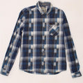 GUESS Mens Shirt Small Navy Blue Check Cotton Vintage Guess and Second-Hand Guess from Messina Hembry 
