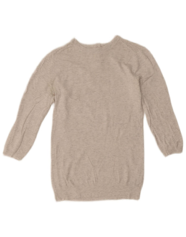 Maglione girocollo da donna con maniche a 3/4 Zara UK 8 piccolo grigio screziato