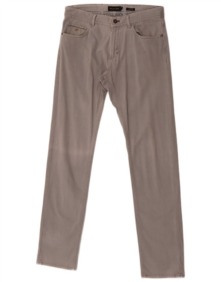 Pantaloni casual slim fit da uomo Massimo Dutti EU 40 Medium W32 L34 Grigio