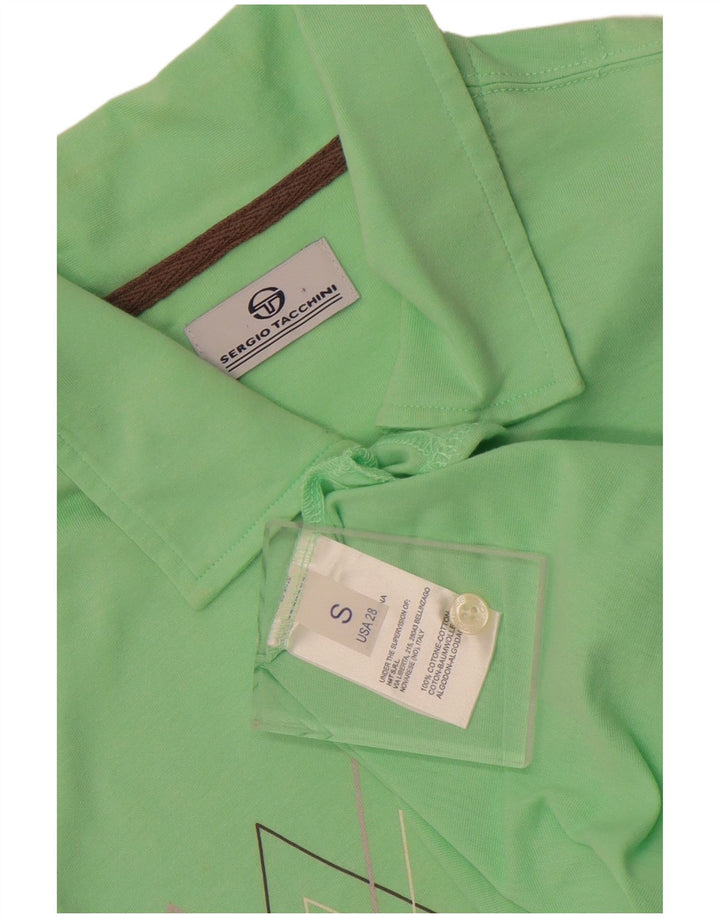 Polo da uomo Sergio Tacchini piccola in cotone a rombi/diamanti verde