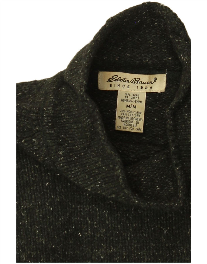 EDDIE BAUER Maglione da donna con collo alto e maglione UK 14 Medio kaki chiazzato