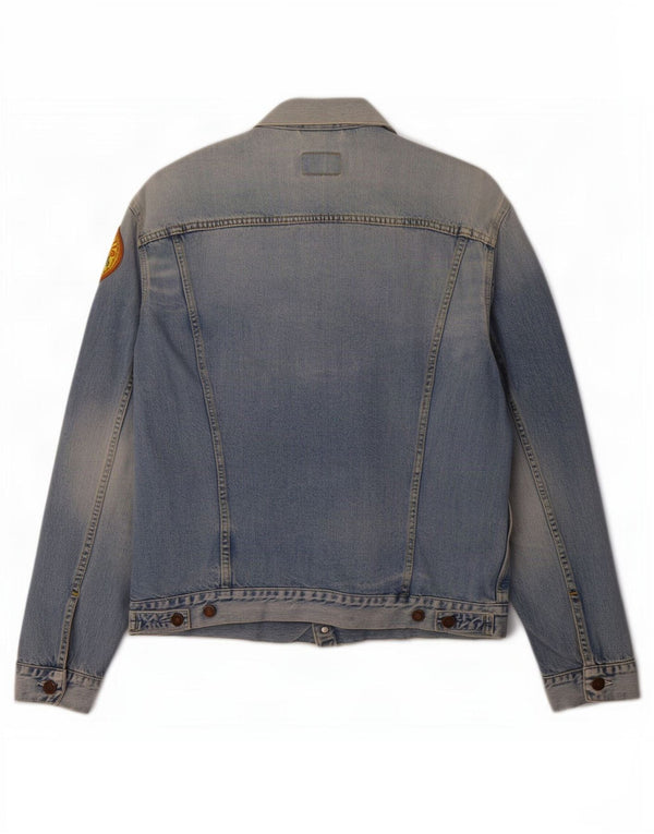 Levi's Giacca da uomo in denim grafico con lavaggio acido UK 42 XL Cotone blu