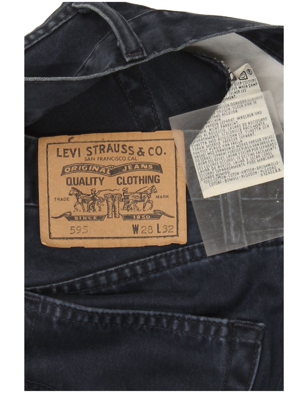 Jeans dritti 595 da donna Levi's W28 L29 cotone blu navy