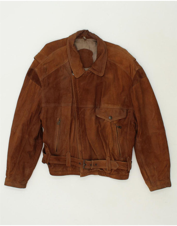 Giacca scamosciata da uomo VINTAGE IT 56 3XL Pelle marrone