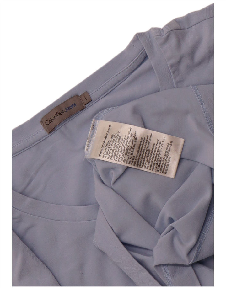 Calvin Klein Jeans T-shirt grafica da uomo Top grande in cotone blu