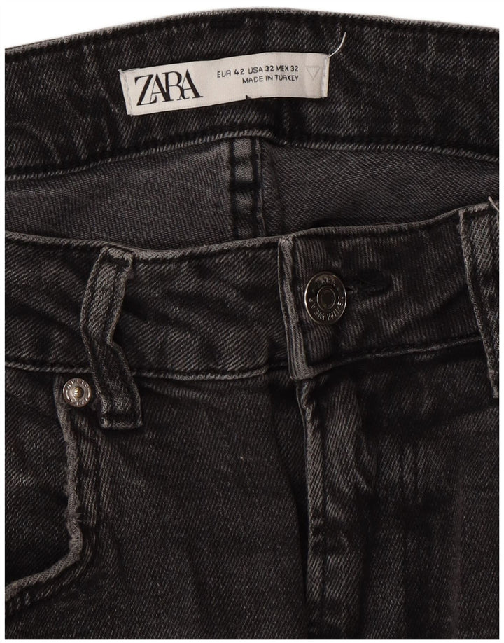 Jeans slim invecchiati ZARA da uomo EU 42 Large W32 L30 Grigio