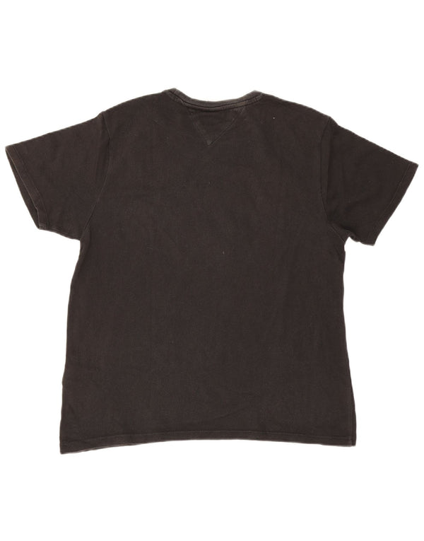 T-shirt grafica da uomo Tommy Hilfiger Top piccola in cotone nero