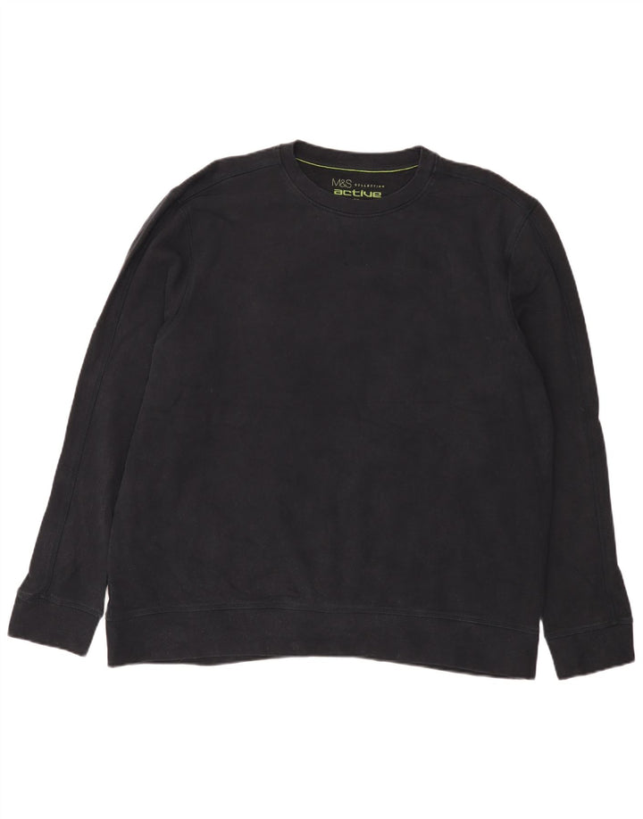 Felpa Marks & Spencer da uomo vestibilità regolare 2XL cotone blu navy