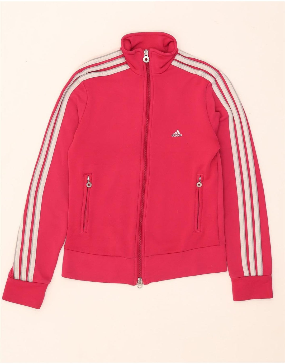 Giacca da tuta da donna Adidas UK 12 poliestere rosa medio