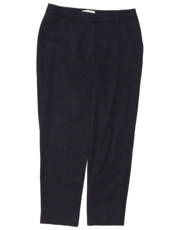 HOBBS Womens Straight Chino Trousers UK 10 Small W32 L27 Navy Blue Cotton