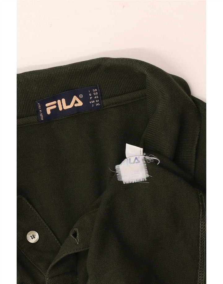 Polo Fila Uomo Manica Lunga IT 50 Cotone Verde Medio