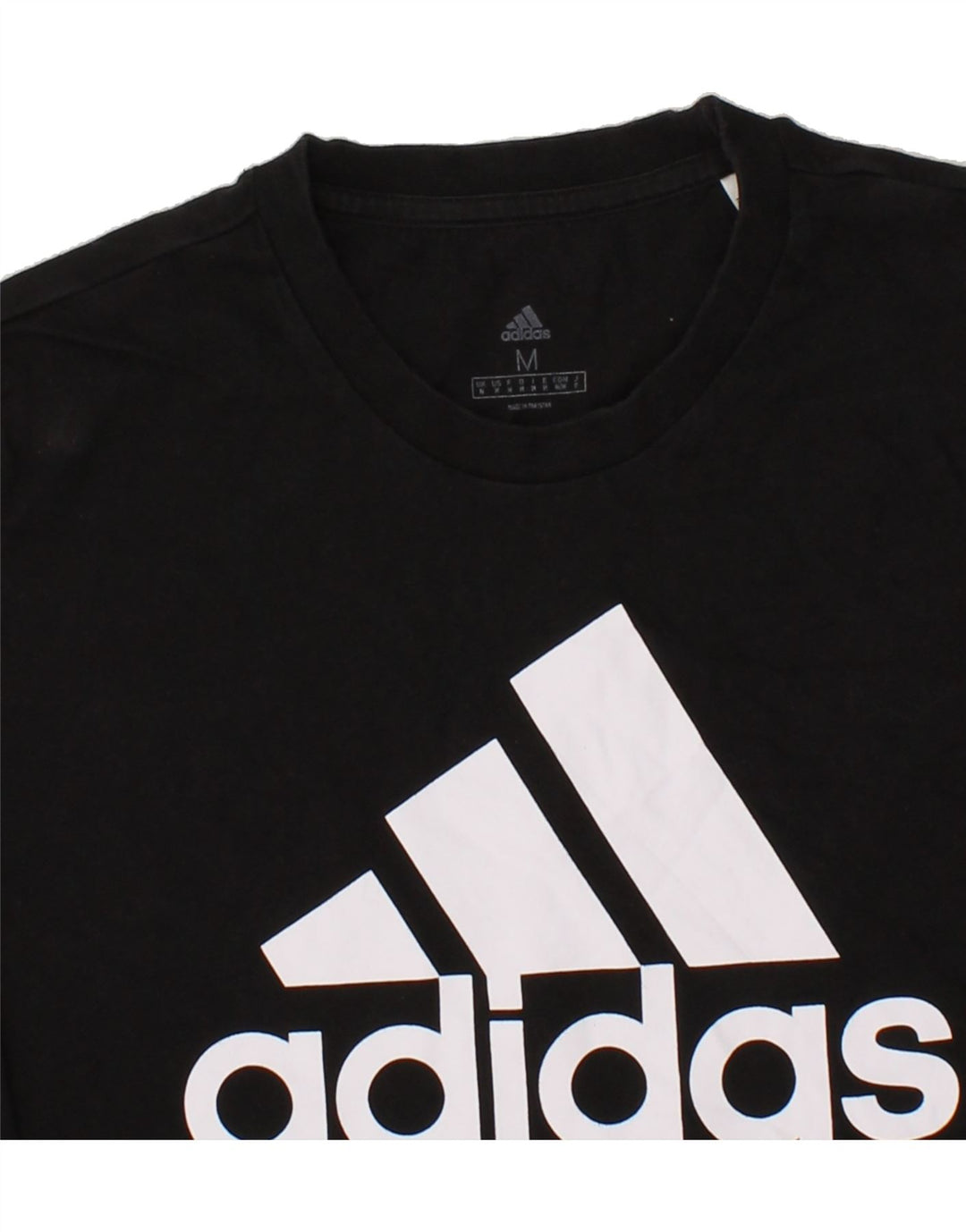 ADIDAS Mens Graphic T-Shirt Top Medium Black Cotton Vintage Adidas and Second-Hand Adidas from Messina Hembry 