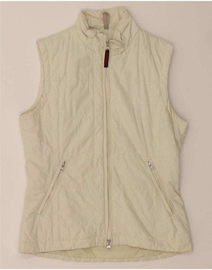 INVICTA Womens Padded Gilet UK 14 Medium Off White Vintage Invicta and Second-Hand Invicta from Messina Hembry 