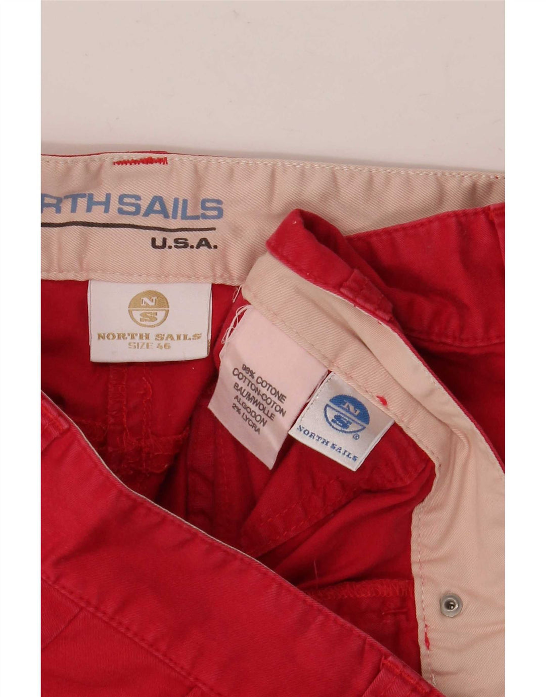 Pantaloncini chino da donna North Sails IT 46 Large W32 in cotone rosso