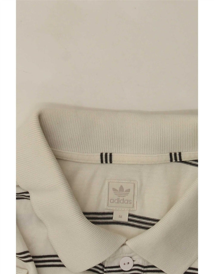 Polo Adidas da uomo a righe bianche medie