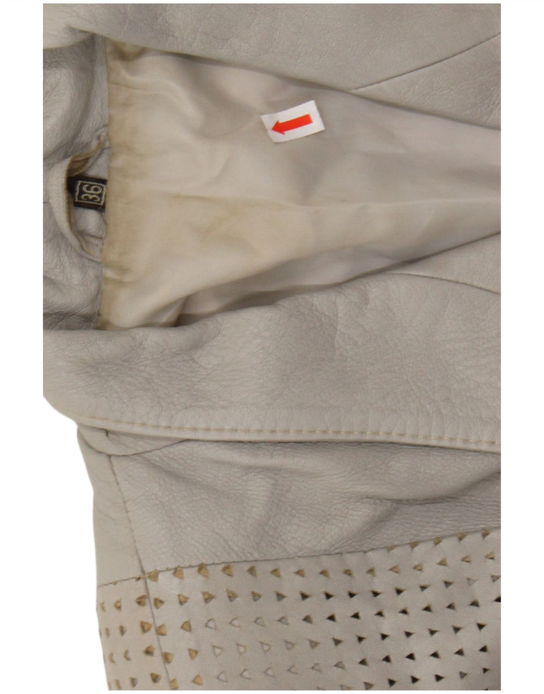 GABRIELLA BENELLI Giacca oversize da donna EU 36 piccola pelle grigia