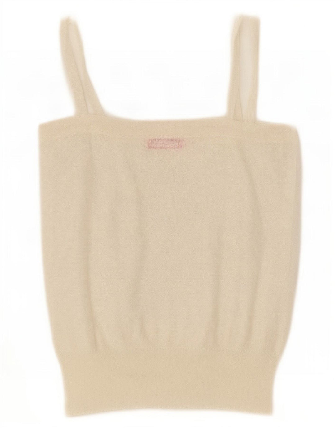 Canottiera vintage da donna in maglia lavorata a maglia UK 14 grande bianca