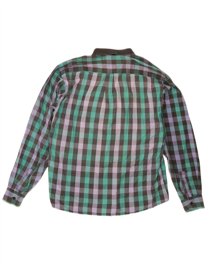 Camicia vintage da uomo XL in cotone a quadretti multicolore
