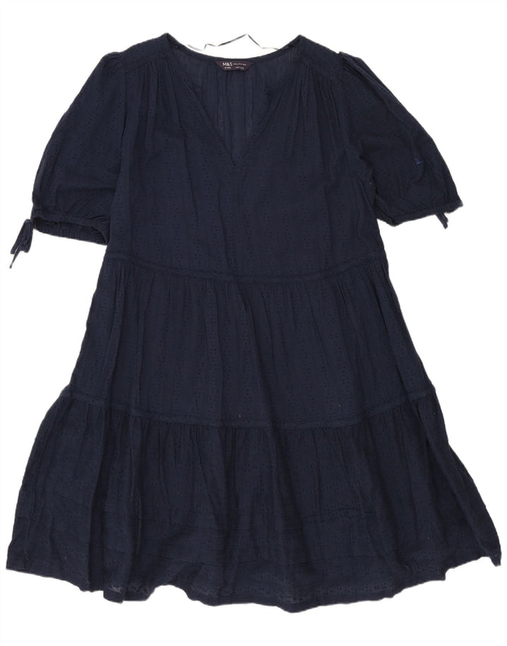 Abito a strati da donna Marks & Spencer UK 12 cotone blu navy medio