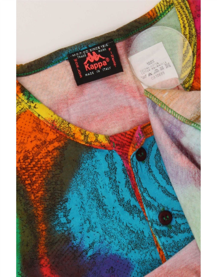 T-shirt grafica da uomo Kappa Top grande in cotone tie dye multicolore
