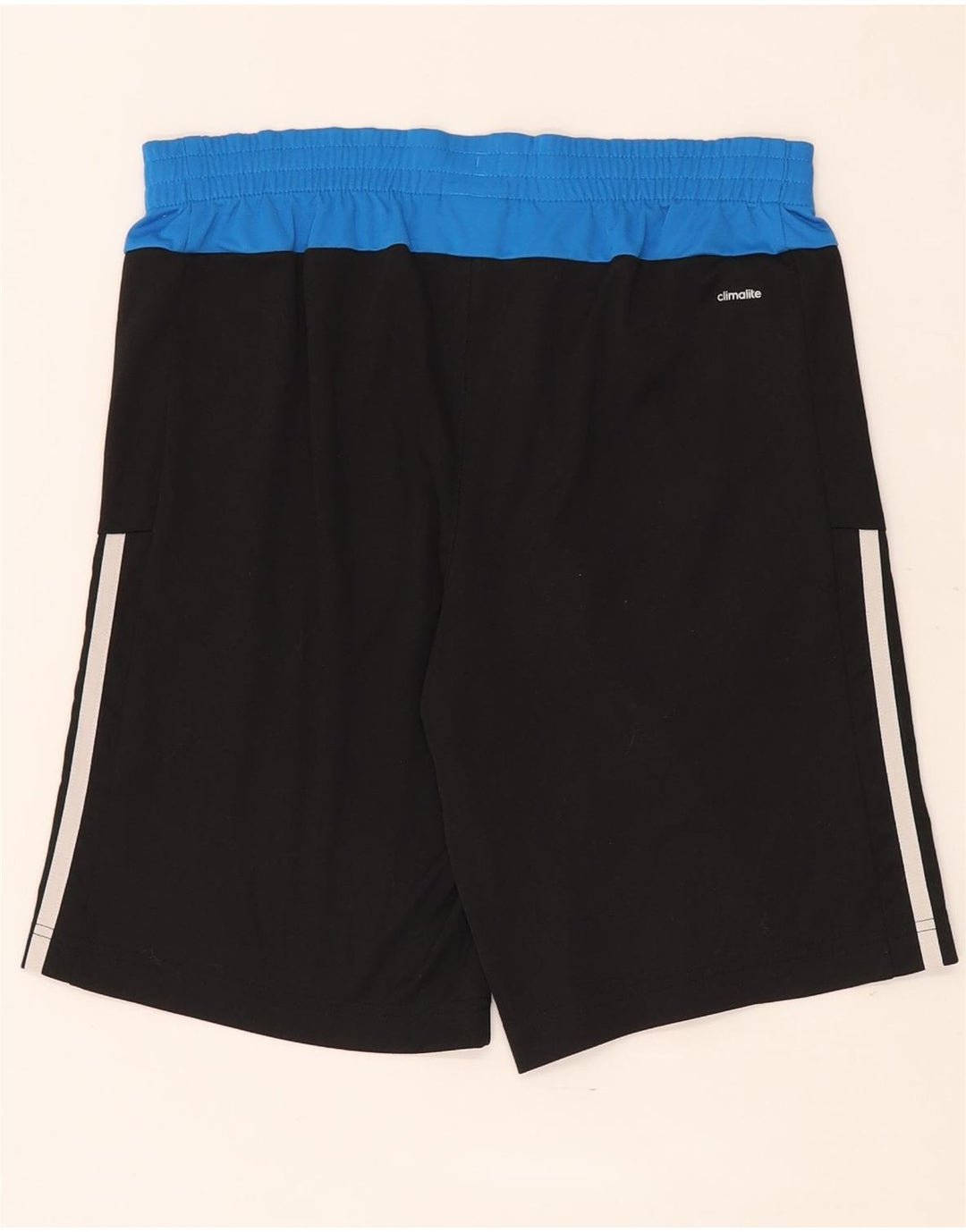 Pantaloncini sportivi Adidas Climalite da ragazzo 13-14 anni in poliestere color block nero