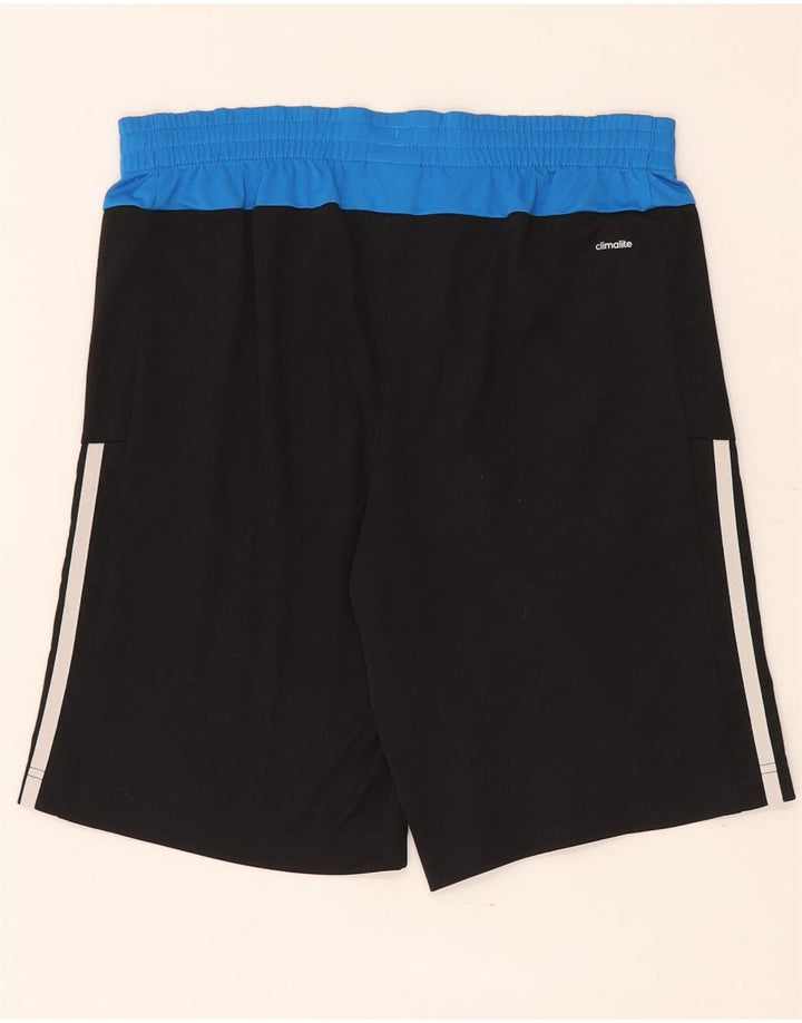 Pantaloncini sportivi Adidas Climalite da ragazzo 13-14 anni in poliestere color block nero