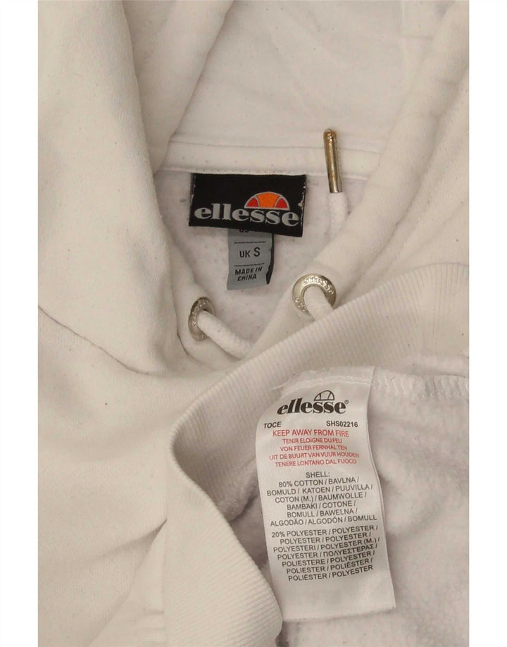 Felpa con cappuccio da uomo Ellesse piccola in cotone bianco