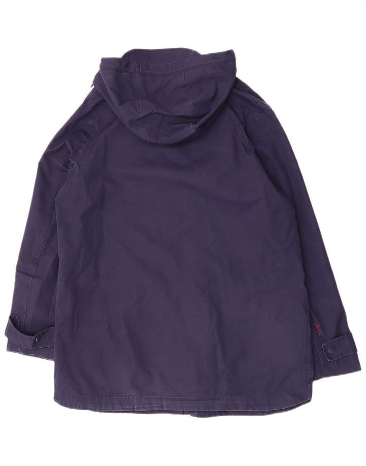 JOULES impermeabile con cappuccio da donna UK 14 grande poliestere blu navy