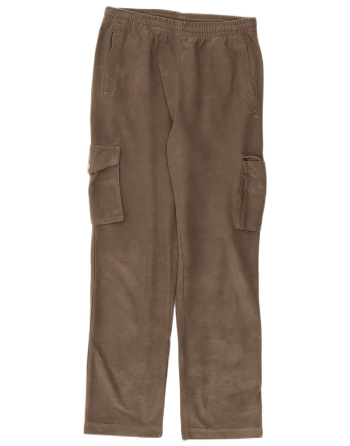 Pantaloni da tuta Diadora Cargo Velour da uomo in poliestere grigio medio
