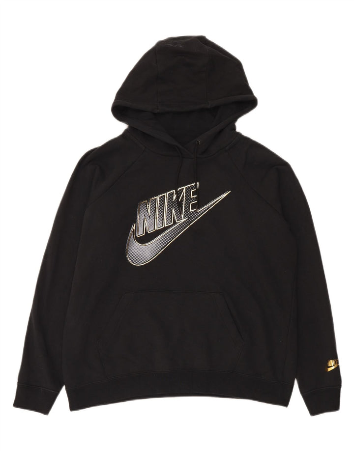 Felpa con cappuccio grafica Nike da uomo grande in cotone nero