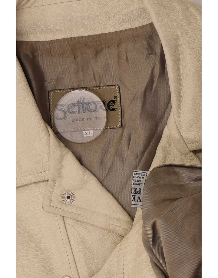 Giacca in pelle da uomo Settore UK 42 XL Beige