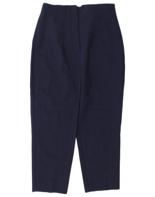 Zara Womens High Waist Tapered Casual Trousers Medium W28 L25 Navy Blue
