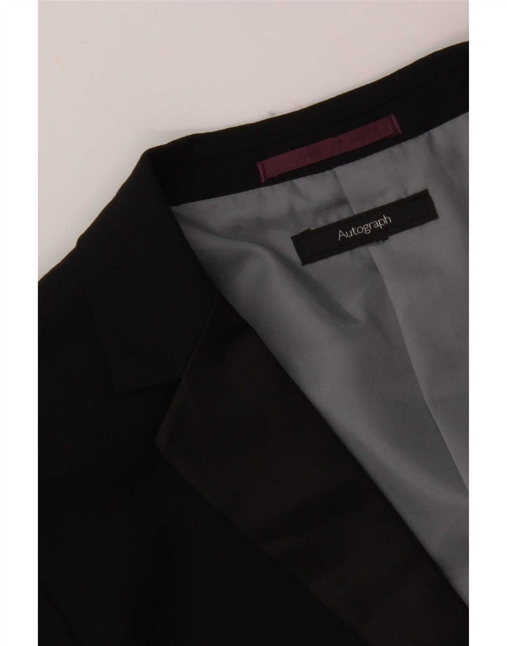 Giacca blazer da donna Marks & Spencer Autograph a 2 bottoni UK 10 piccola nera