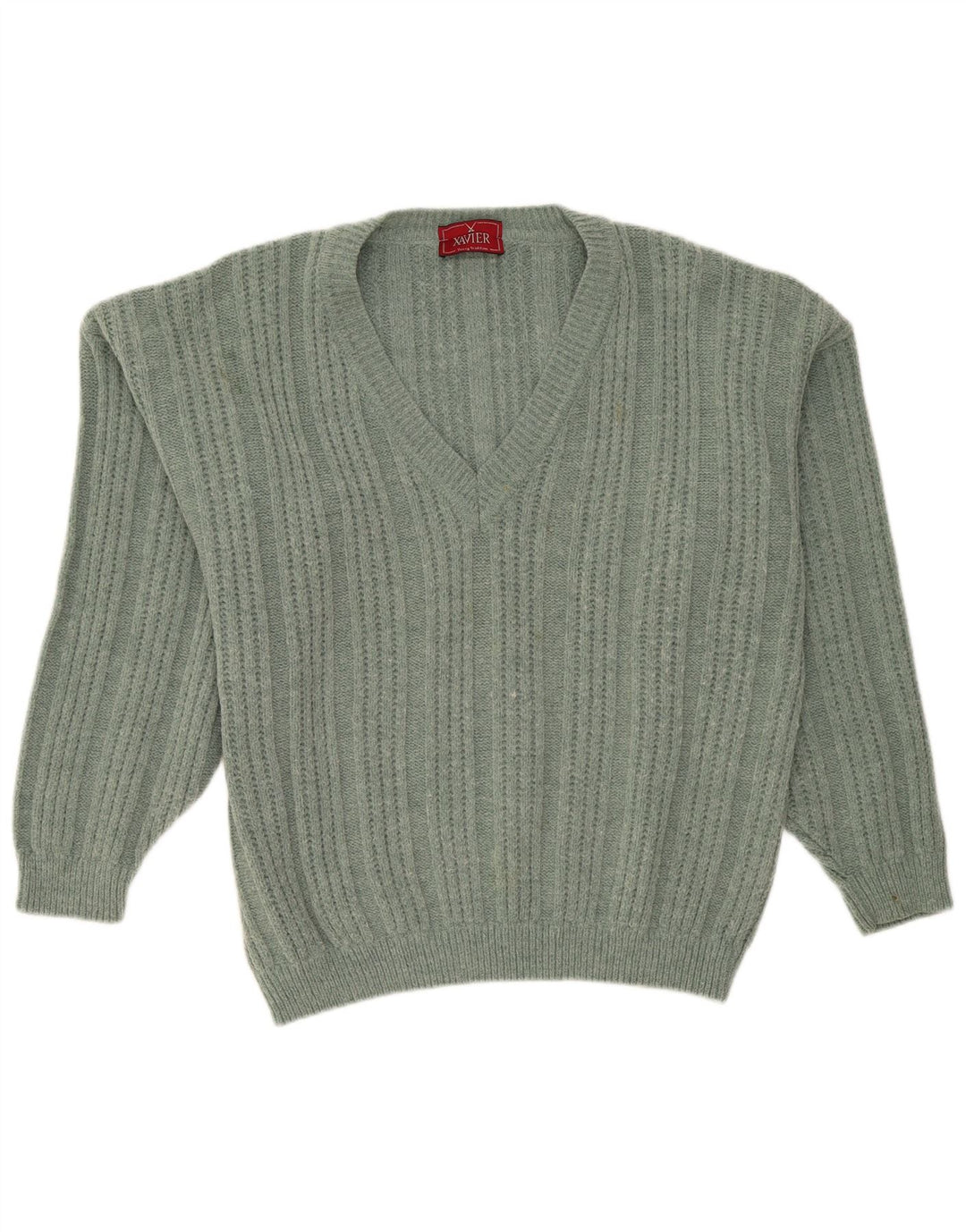 Maglione da uomo con scollo a V Xavier XL in lana verde